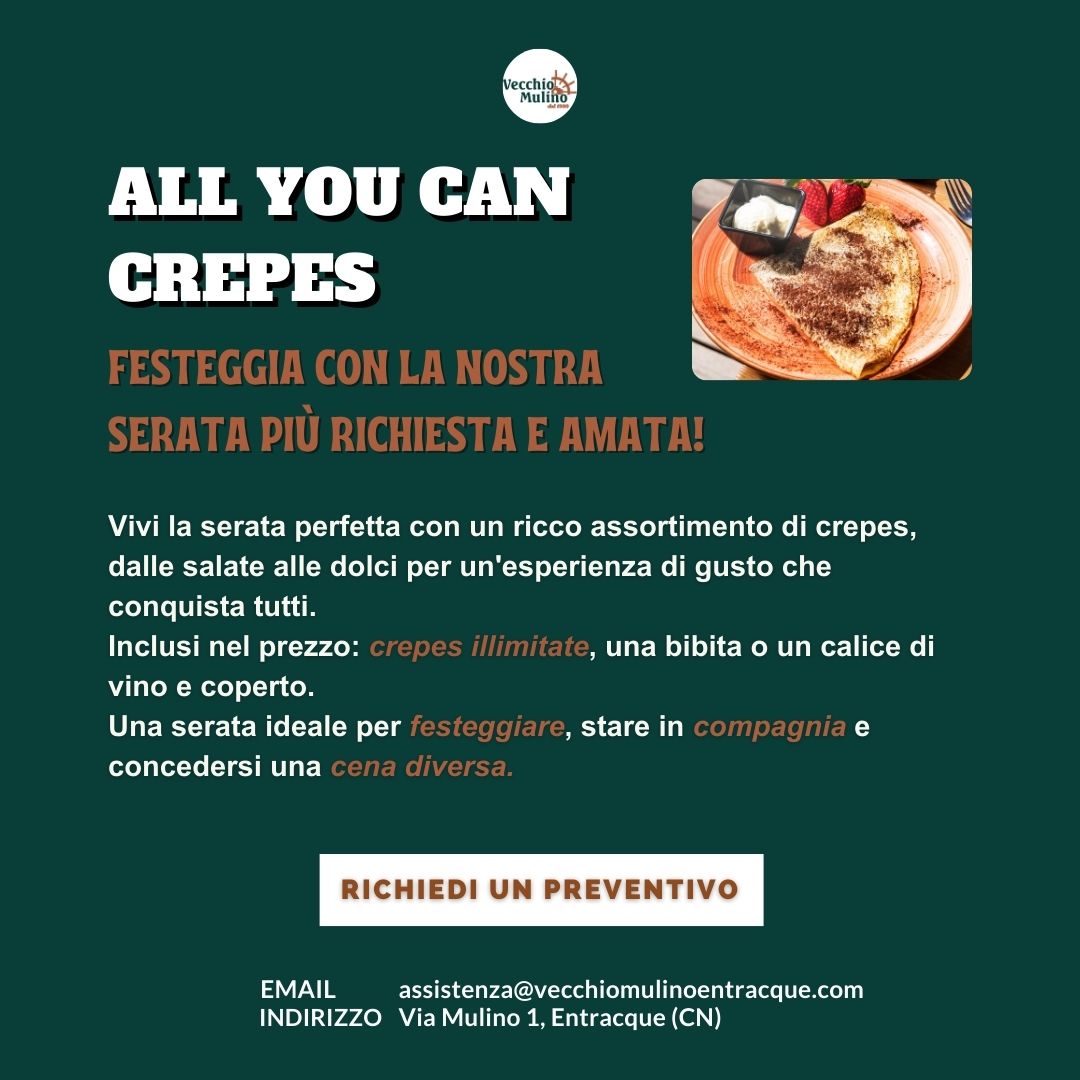 All you can crepesCrepes illimitate per una serata perfetta
