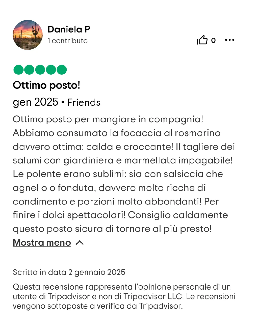 Recensione 3 Tripadvisor Ristorante Cuneo Vecchio Mulino