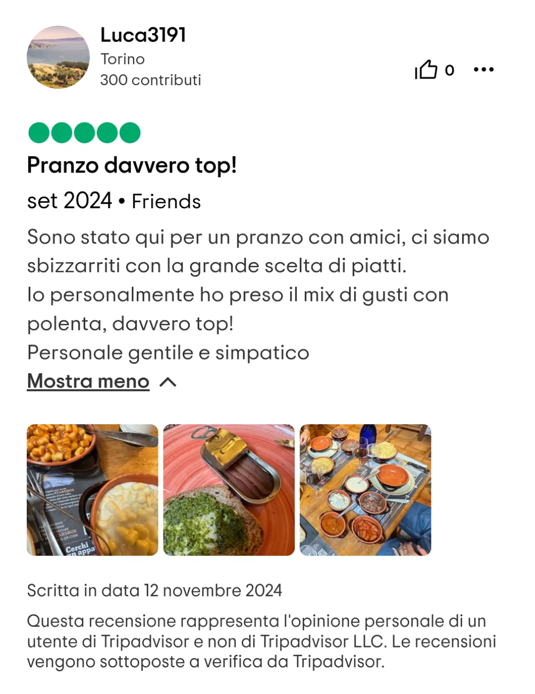Recensione 7 Tripadvisor Ristorante Cuneo Vecchio Mulino