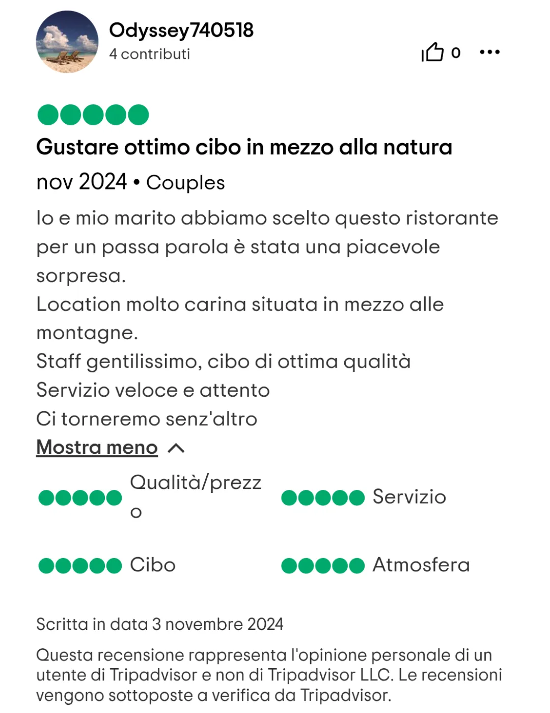 Recensione 8 Tripadvisor Ristorante Cuneo Vecchio Mulino